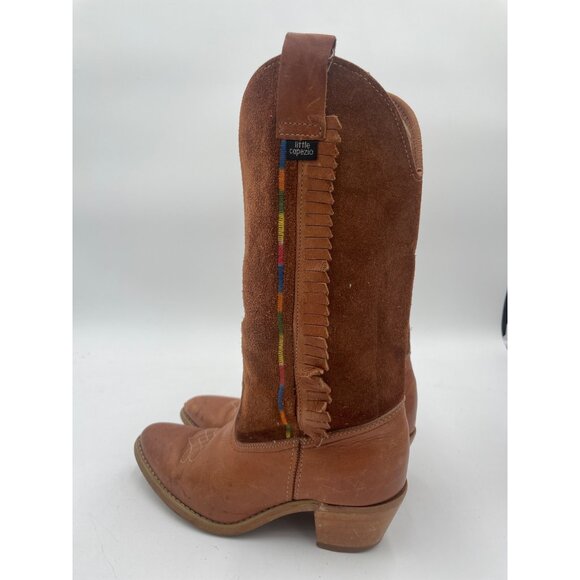 Vintage Original Capezio Brown Leather Suede Cowboy Boots Size 2Medium - Picture 10 of 12